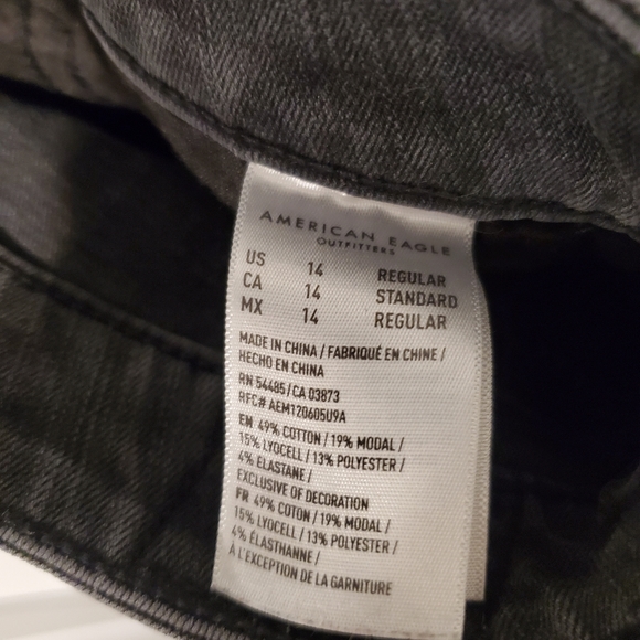 AE Super Stretch distressed Jeans black-Size 14 - Picture 4 of 11